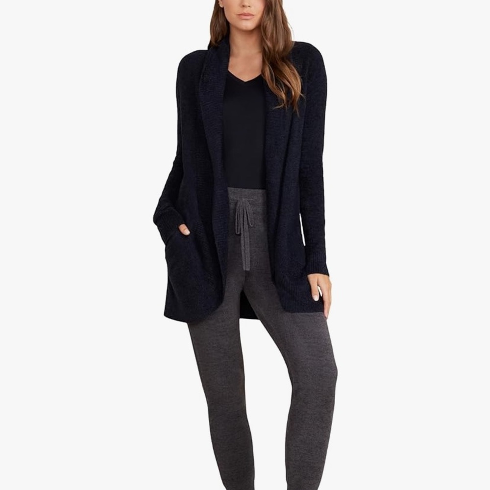 Barefoot Dreams Womens CozyChic Lite Circle CardiCardigan Sweater